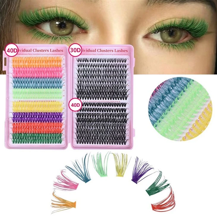 Extensiones de pestañas con color