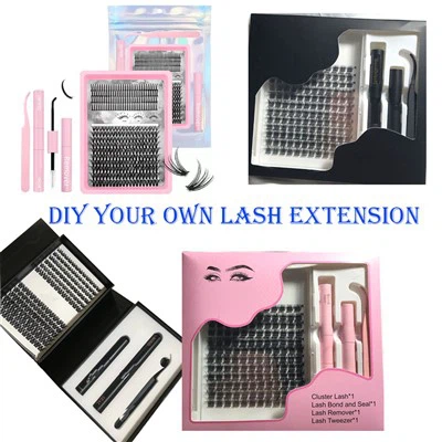 Extensiones de pestañas de bricolaje en casa